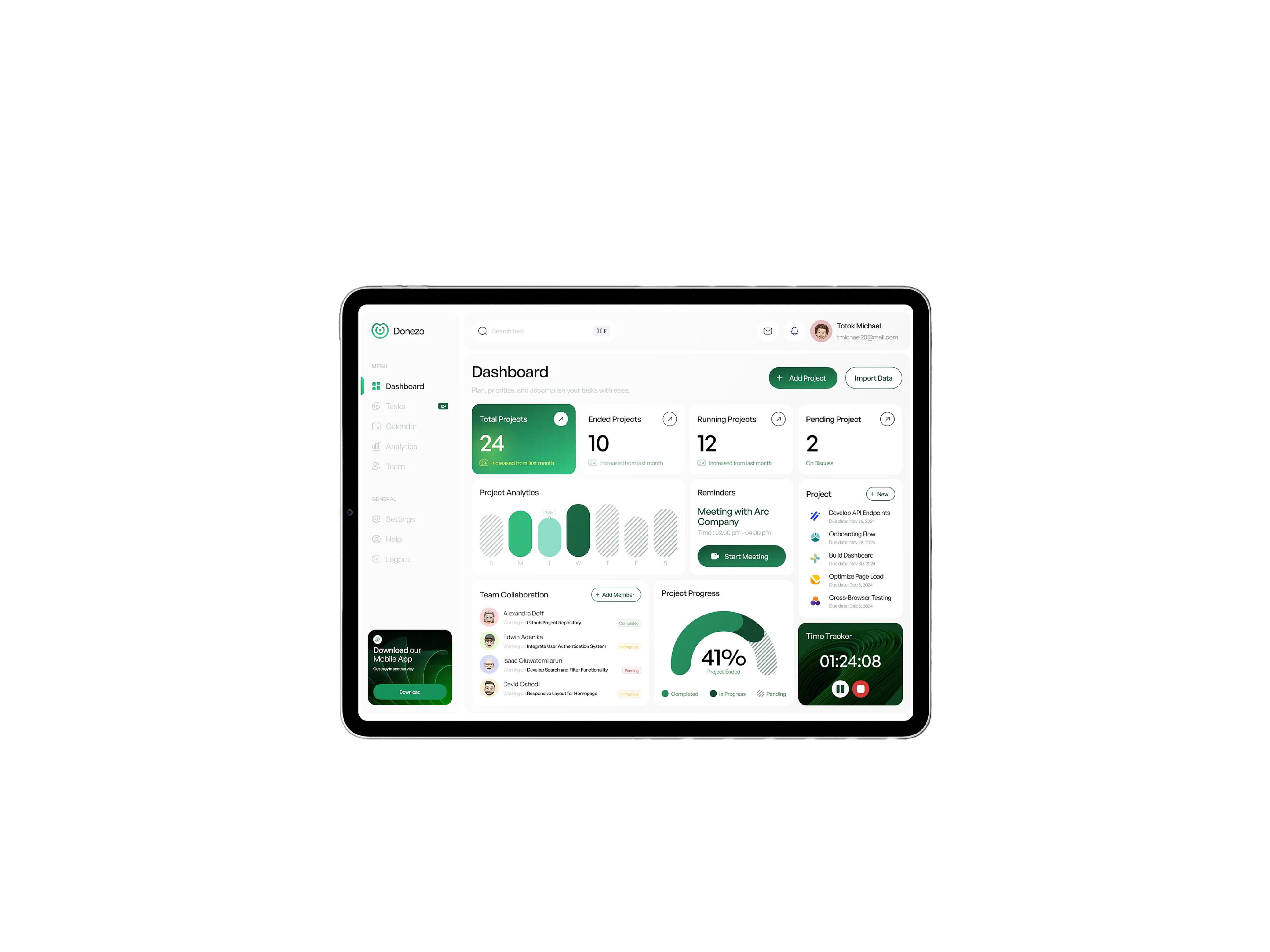 Tablet Dashboard